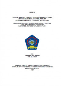 Image of JURNAL ANALISA  DINAMIKA ATMOSFER SAAT KEJADIAN HUJAN LEBAT MENGGUNAKAN SIMULASI  MODEL WRF-ARW
(STUDI KASUS BENGKULU TANGGAL 27 AGUSTUS 2014)