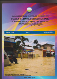 Image of ANALISIS HUJAN NOPEMBER 2017 DAN PRAKIRAAN HUJAN JANUARI, PEBRUARI DAN MARET 2018 SUMATERA UTARA TAHUN XVIII NO.01 JANUARI 2018