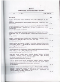 Image of JURNAL METEOROLOGI KLIMATOLOGI DAN GEOFISIKA VOLUME 2, NOMOR 2,JUNI 2015