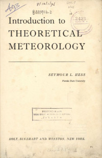 Image of Introduction to Theoretical Meteorolgy
