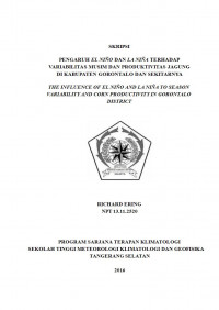 Image of pengaruh elnino dan lanina terhadap variabilitas musim dan produktivitas jagung di kabupaten gorontalo dan sekitar nya