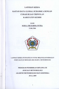 Image of Kaitan Data Global Echam4ca Dengan Curah Hujan Triwulan di wilayah Kabupaten Kediri