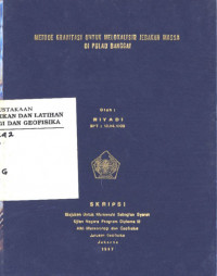 Image of Metode Gravitasi Untuk Melokalisir Jebakan Massa Di Pulau Banggai