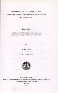 Image of Metode Regresi Linier Ganda Untuk Prakiraan Curah Hujan Bulanan di Surabaya