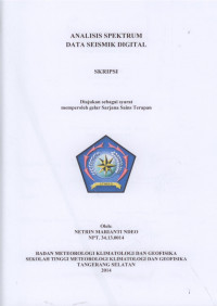 Image of ANALISIS SPEKTRUM
DATA SEISMIK DIGITAL