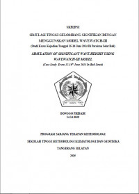 Image of JURNAL SIMULASI TINGGI GELOMBANG SIGNIFIKAN DENGAN MENGGUNAKAN MODEL WAVEWATCH-III
(Studi Kasus Kejadian Tanggal 15-16 Juni 2014 di Perairan Selat Bali)