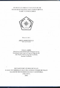 Image of Pemetaan Medan Magnet Bumi Daerah Sumatera dan Sekitarnya Tahun Epoch 2000.0