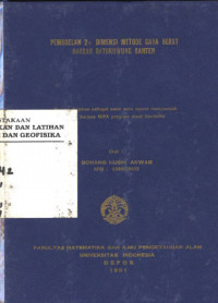 Image of Pemodelan 2.5 Dimensi Metode Gaya Berat Daerah Batukuwung Banten