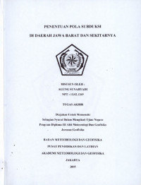 Image of Penentuan Pola Subduksi di Daerah Jawa Barat dan Sekitarnya