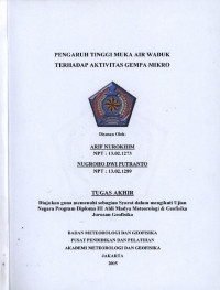 Image of Pengaruh Tinggi Muka Air Waduk Terhadap Aktivitas Gempa Mikro