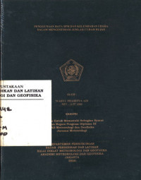 Image of Penggunaan Data SPM dan Kelembapan Udara dalam Mengestimasi Jumlah Curah Hujan