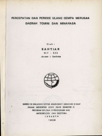Image of Percepatan dan Periode Ulang Gempa merusak Daerah Tomini dan Minahasa