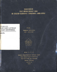 Image of Perhitungan Kuat Magnet Bumi Di Stasiun Geomagnet Tangerang - Jawa Barat