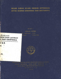 Image of Relasi curah hujan dengan ketinggian untuk daerah semarang dan sekitarnya