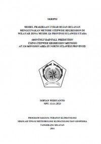 Image of Model Prakiraan Curah Hujan Bulanan Menggunakan Metode Stepwise Regression di Wilayah Zona Musim 326 Provinsi Sulawesi Utara