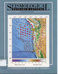 Image of SEISMOLOGICAL RESEARCH LETTERS Volume 86, Number 5 September/October 2015