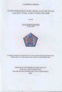 Image of Laporan Kerja Studi Perubahan Suhu Muka Laut di Teluk Jakarta Pada Tahun Enso 1997/1998