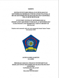 Image of JURNAL SISTEM INVENTARIS PERALATAN PENGAMATAN METEOROLOGI BERBASIS WEB DI LINGKUNGAN BALAI BESAR METEOROLOGI KLIMATOLOGI DAN GEOFISIKA WILAYAH III DENPASAR