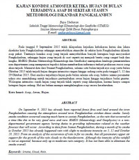 Image of KAJIAN KONDISI ATMOSFER KETIKA HUJAN DI BULAN TERJADINYA ASAP DI SEKITAR STASIUN METEOROLOGI ISKANDAR PANGKALANBUN