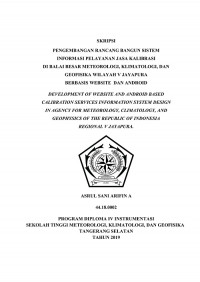 Image of PENGEMBANGAN RANCANG BANGUN SISTEM INFORMASI PELAYANAN JASA KALIBRASI DI BALAI BESAR METEOROLOGI, KLIMATOLOGI, DAN GEOFISIKA WILAYAH V JAYAPURA BERBASIS WEBSITE  DAN ANDROID