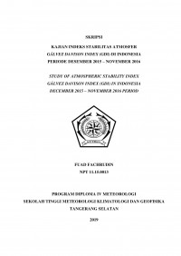 Image of Kajian Indeks Stabilitas Atmosfer Gálvez Davison Index (GDI) di Indonesia Periode Desember 2015 – November 2016
