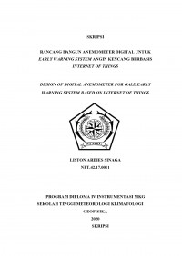 Image of Rancang Bangun Anemometer Digital untuk Early Warning System Angin Kencang Berbasis Internet of Things