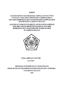 Image of Analisis Kesesuaian Iklim dan Jadwal Tanam untuk Tanaman Cabai Serta Proyeksinya Berdasarkan Skenario Representative Concentration Pathways (RCP) di Kabupaten Lampung Selatan