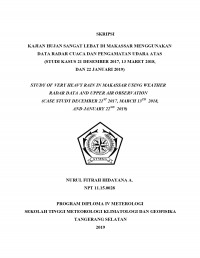 Image of Kajian Hujan Sangat Lebat di Makassar Menggunakan Data Radar Cuaca dan Pengamatan Udara Atas (Studi Kasus 21 Desember 2017, 13 Maret 2018, dan 22 Januari 2019)