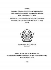 Image of Prediksi Hujan Es Dengan Modifikasi Metode Waldvogel Berdasarkan Karakteristik Hujan Es Di Wilayah Jawa Timur