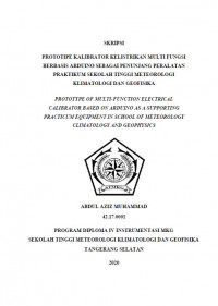 Image of Prototipe Kalibrator Kelistrikan Multi Fungsi Berbasis Arduino Sebagai Penunjang Peralatan Praktikum Sekolah Tinggi Meteorologi Klimatologi dan Geofisika