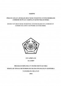 Image of PERANCANGAN APLIKASI HELP DESK TICKETING SYSTEM BERBASIS ANDROID DI PUSAT JARINGAN KOMUNIKASI BMKG