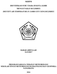 Image of Identifikasi Suhu Udara Di Kota Jambi Menggunakan RCLIMDEX