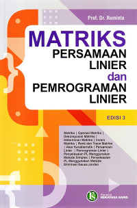 Image of MATRIKS PERSAMAAN LINIER dan PEMROGRAMAN LINIER