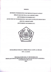 Image of DETEKSI OVERSHOOTING TOP MENGGUNAKAN SATELIT HIMAWARI-8 DI WILAYAH JABODETABEK (SEPTEMBER-NOVEMBER 2017)