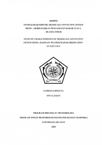 Image of STUDI KARAKTERISTIK MESOSCALE CONVECTIVE SYSTEM MESO-γ BERDASARKAN PENGAMATAN RADAR CUACA DI JAWA TIMUR