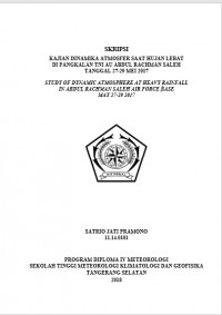 Image of KAJIAN DINAMIKA ATMOSFER SAAT HUJAN LEBAT DI PANGKALAN TNI AU ABDUL RACHMAN SALEH TANGGAL 27-29 MEI 2017