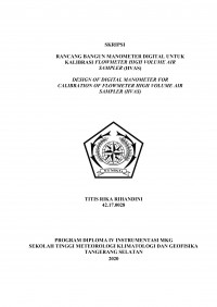 Image of Rancang Bangun Manometer Digital Untuk Kalibrasi Flowmeter High Volume Air Sampler (HVAS)