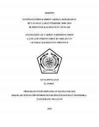 Image of Estimasi Emisi Karbon Akibat Kebakaran Hutan dan Lahan Periode 2000–2015 di Provinsi Kalimantan Tengah