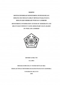 Image of SISTEM INFORMASI MONITORING POTENSI HUJAN SEDANG DAN HUJAN LEBAT MENGGUNAKAN DATA HIMAWARI 8 BERBASIS WEB DAN ANDROID