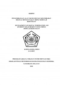 Image of PENGEMBANGAN ALAT UKUR SUHU DAN KELEMBABAN DIGITAL MENGGUNAKAN TRIPLE MODULAR REDUNDANT