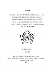 Image of Perancangan Sistem Informasi Peminjaman Alat Laboratorium Berbasis Web Studi Kasus Di Laboratorium Perancangan Sistem STMKG