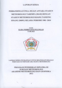 Image of PERBANDINGAN POLA HUJAN ANTARA STASIUN METEOROLOGI TAREMPA ( 96145)  DENGAN STASIUN METEOROLOGI KIJANG
TANJUNG PINANG ( 96091) SELAMA PERIODE 1981 – 2010