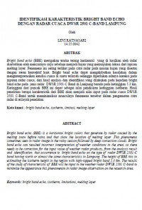Image of IDENTIFIKASI KARAKTERISTIK BRIGHT BAND ECHO  DENGAN RADAR CUACA DWSR 2501 C-BAND LAMPUNG