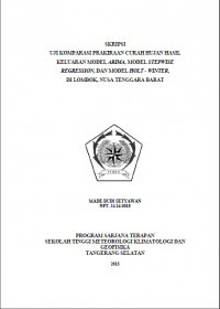 Image of JURNAL UJI KOMPARASI PRAKIRAAN CURAH HUJAN HASIL
KELUARAN MODEL ARIMA, MODEL STEPWISE REGRESSION,
DAN MODEL HOLT - WINTER, DI LOMBOK,
NUSA TENGGARA BARAT