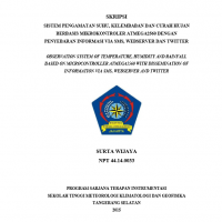 Image of JURNAL SISTEM PENGAMATAN SUHU DAN KELEMBABAN BERBASIS MIKROKONTROLER ATMEGA2560 DENGAN PENYEBARAN INFORMASI VIA TWITTER