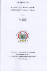 Image of SEISMISITAS DI MALUKU UTARA BERDASARKAN ANALISA NILAI-b
